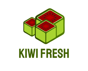 Watermelon Fruit Cubes logo design