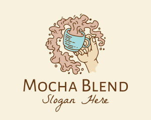 Brewed Coffee Hand  logo design