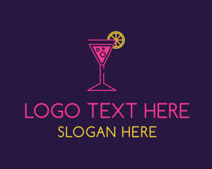 Neon Lemon Cocktail Glass logo