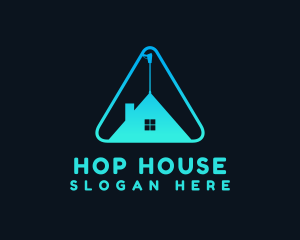 House Pressure Washer Triangle logo design