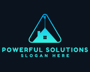 House Pressure Washer Triangle logo design