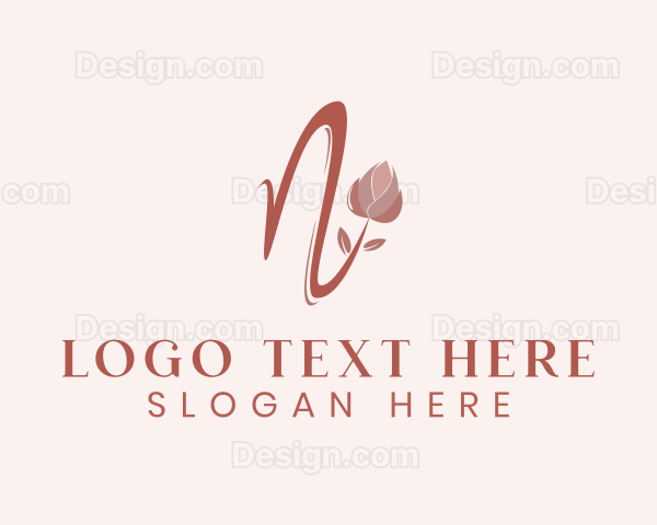 Flower Cosmetic Letter N Logo