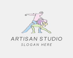 Dancing Couple Dance Studio logo design