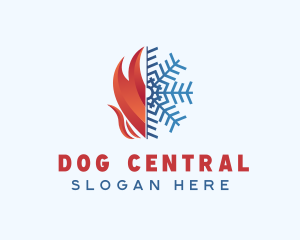 Fire Snowflake Element logo design