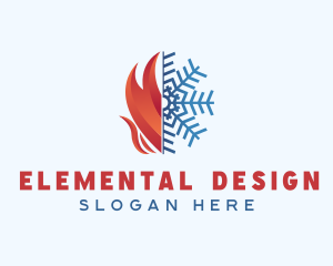 Fire Snowflake Element logo