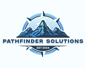 Mountain Compass Navigation logo design