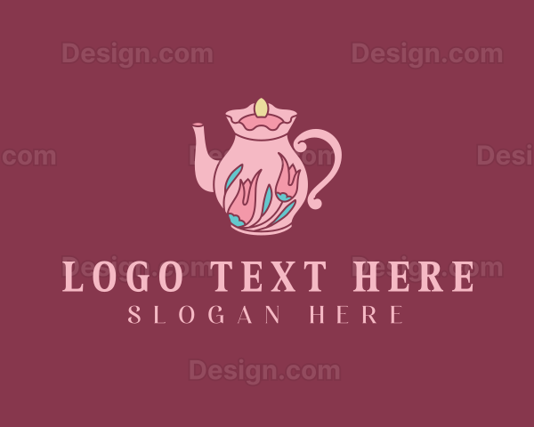 Pink Floral Teapot Logo