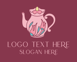 Pink Floral Teapot Logo
