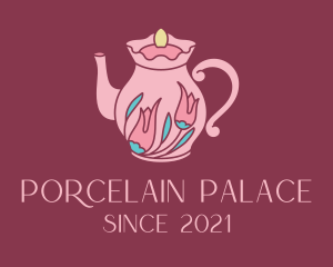 Pink Floral Teapot logo design