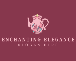 Pink Floral Teapot logo design