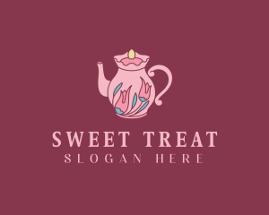 Pink Floral Teapot logo design