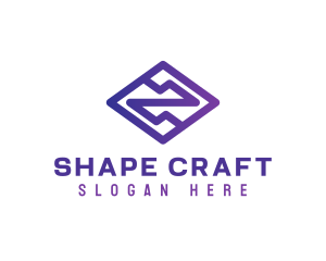 Purple Abstract Shape logo design