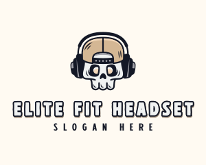 Skull Media Headset logo design