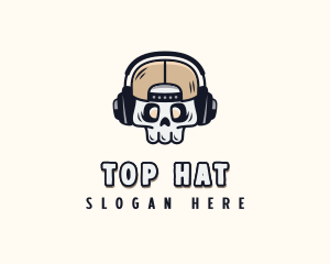 Skull Media Headset logo design