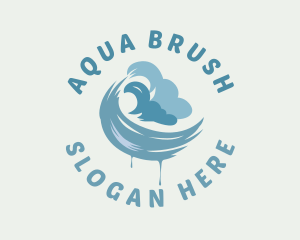 Cloud Paint Brush logo design