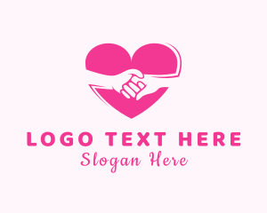 Marriage - Couple Hands Dating Heart logo design