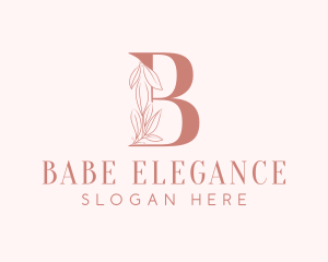 Elegant Leaves Letter B logo design