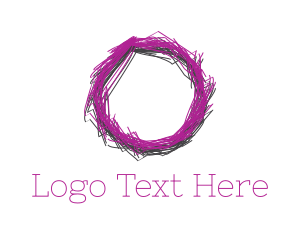 Purple Circle - Sketch Circle Scribbe logo design