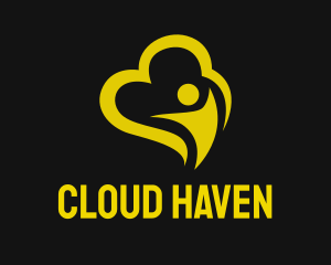 Yellow Cloud Human logo design