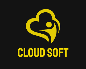 Yellow Cloud Human logo design