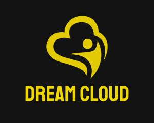 Yellow Cloud Human logo design