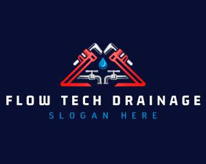 Plumbing Wrench Faucet logo design