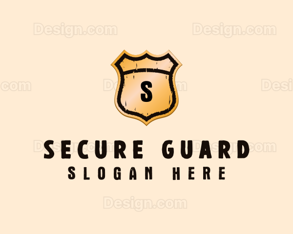 Grunge Shield Signage Logo