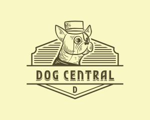 Bulldog Monocle Pet logo design