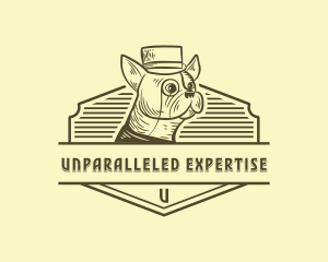 Bulldog Monocle Pet logo design