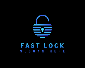 Padlock Security Tech logo design