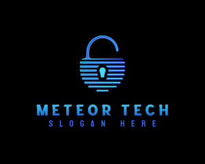 Padlock Security Tech logo design