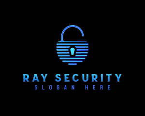 Padlock Security Tech logo design