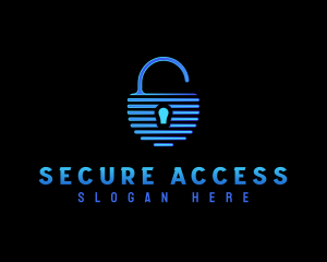 Padlock Security Tech logo design