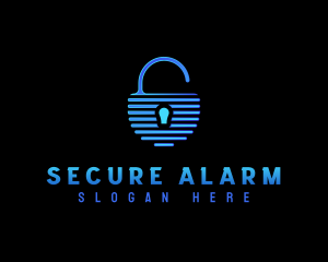 Padlock Security Tech logo design