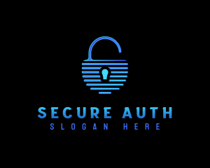 Padlock Security Tech logo design