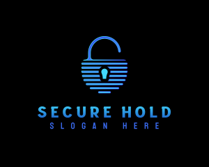 Padlock Security Tech logo design