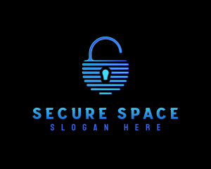 Padlock Security Tech logo design