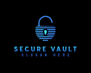 Padlock Security Tech logo design