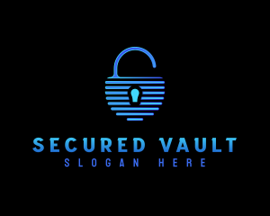 Padlock Security Tech logo design