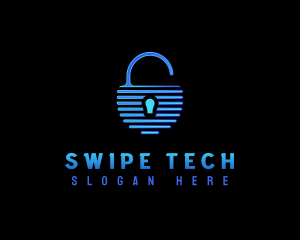 Padlock Security Tech logo design