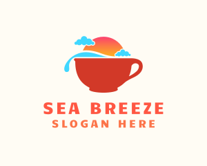 Sunset Cup Sea Cloud logo design