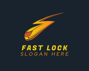 Lightning Fast Train logo design