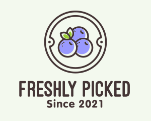 Blueberry Farm Badge logo design