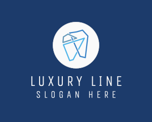 Modern Geometric Tooth logo design