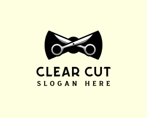 Scissor Bowtie Grooming logo design