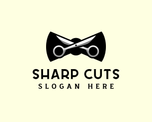 Scissor Bowtie Grooming logo design