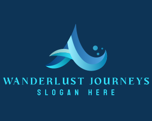 Modern Waves Letter A Logo