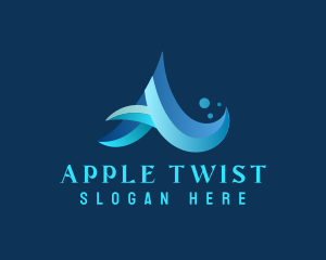 Modern Waves Letter A logo design