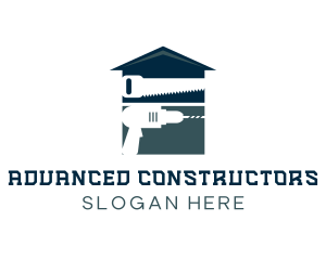 Drill Saw Construction Tools logo design