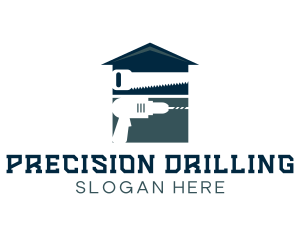 Drill Saw Construction Tools logo design